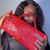 Red handmade leather bag – The Braids Brand Ghana