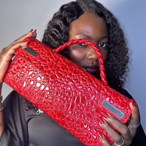 Red handmade leather bag – The Braids Brand Ghana