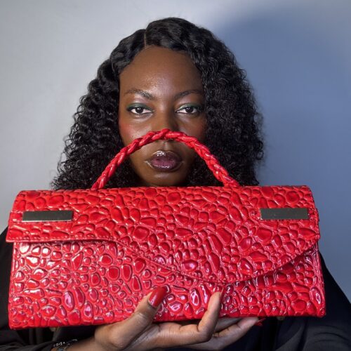 Red handmade leather bag – The Braids Brand Ghana
