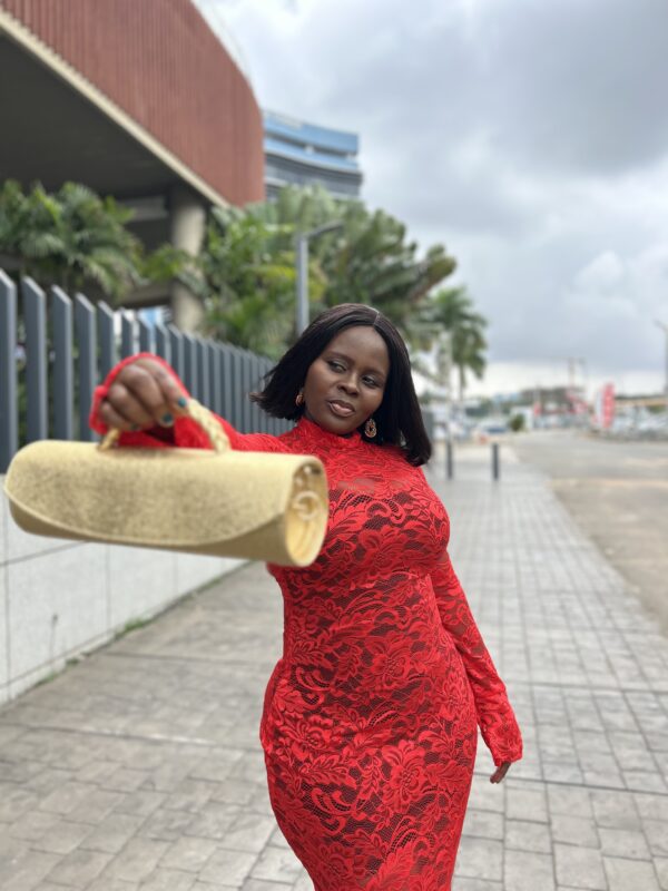 Gold cylindrical handmade leather bag