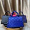 Mini handmade leather handbag in blue – The Braids Brand Ghana
