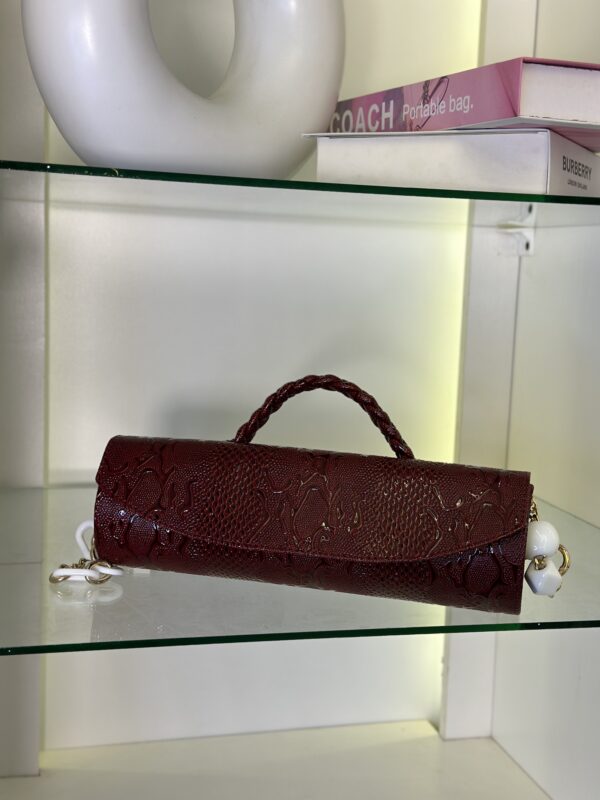 Burgundy handmade leather bag – The Braids Brand Ghana