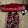 Burgundy handmade leather bag – The Braids Brand Ghana