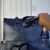 Blue handmade leather tote – The Braids Brand Ghana
