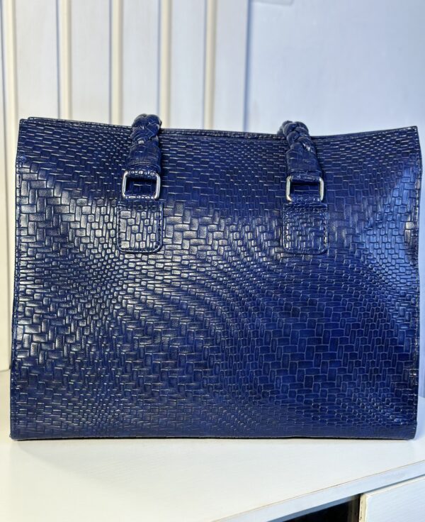Blue handmade leather tote set – The Braids Brand Ghana