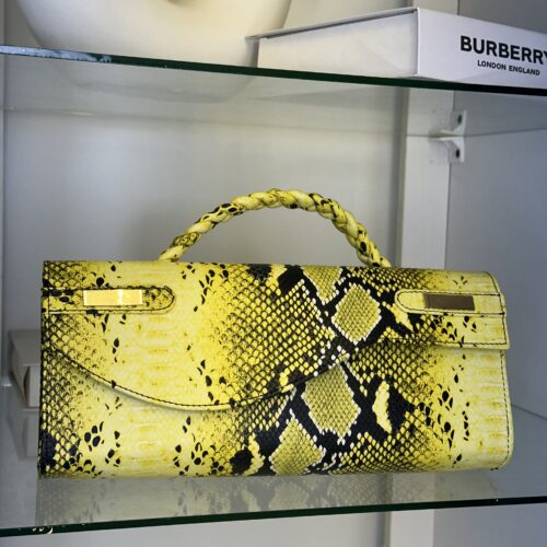 The Faith Bag Handmade yellow snake skin leather bag – The Braids Brand Ghana