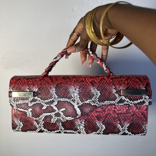 The Ganiyat Bag Handmade red snake skin leather bag – The Braids Brand Ghana