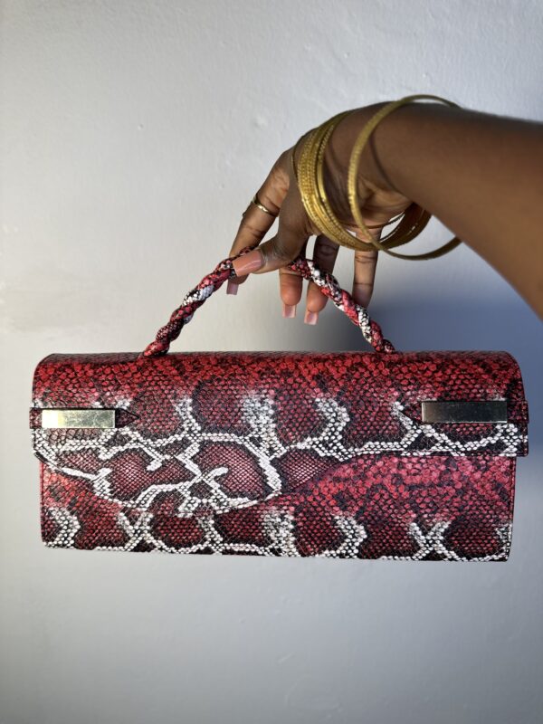 Handmade red snake skin leather bag – The Braids Brand Ghana