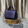 Mini handmade leather handbag in purple – The Braids Brand Ghana