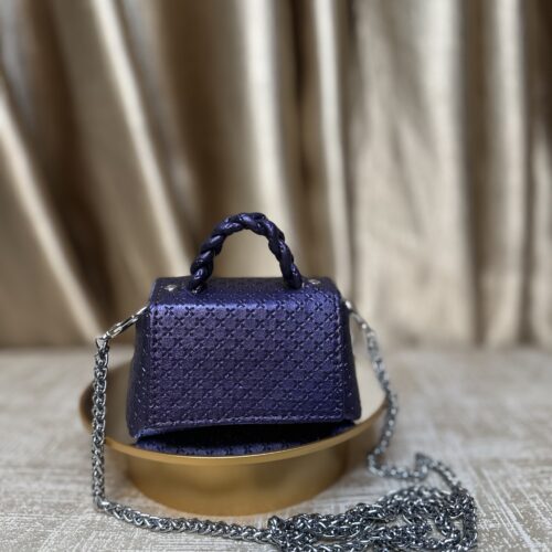 Mini handmade leather handbag in purple – The Braids Brand Ghana