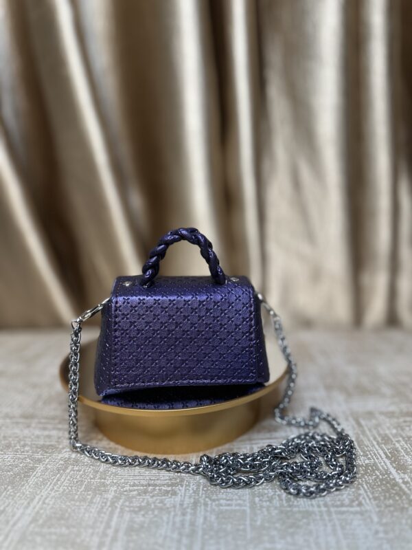Mini handmade leather handbag in purple – The Braids Brand Ghana