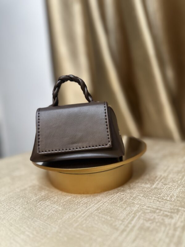 Mini handmade leather bag in brown – The Braids Brand Ghana