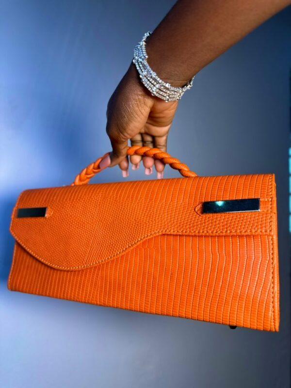 Handmade orange Leather Bag – The Braids Brand Ghana