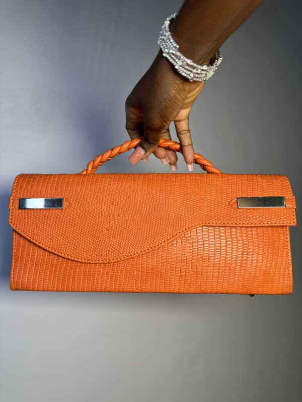Orange Handmade Leather cured flap bag – The Braids Brand Ghana