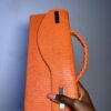 Orange Handmade Leather cured flap bag – The Braids Brand Ghana