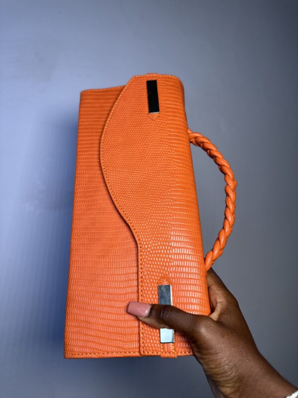 Orange Handmade Leather cured flap bag – The Braids Brand Ghana