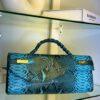 Handmade blue snake skin leather bag – The Braids Brand Ghana