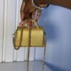 Mini handmade leather handbag in gold – The Braids Brand Ghana