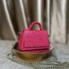 Mini handmade leather handbag in pink – The Braids Brand Ghana