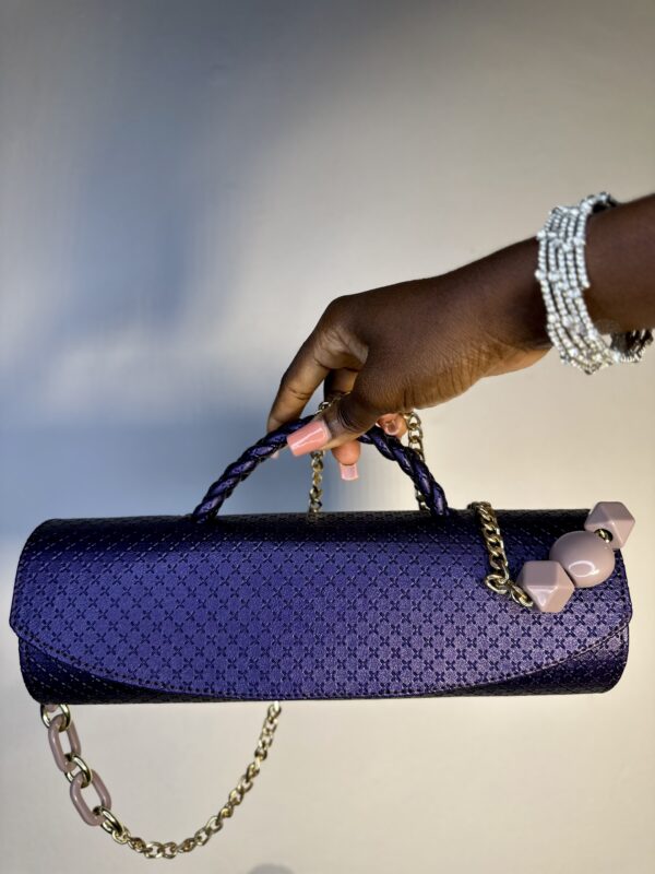 Purple handmade leather bag – The Braids Brand Ghana