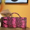 Handmade pink snake skin leather bag – The Braids Brand Ghana