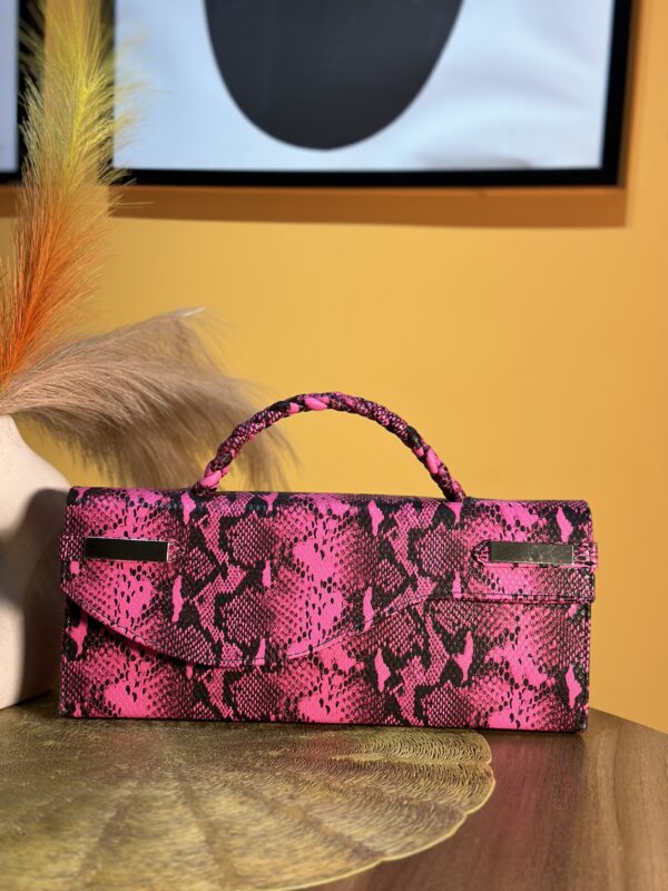 Handmade pink snake skin leather bag – The Braids Brand Ghana