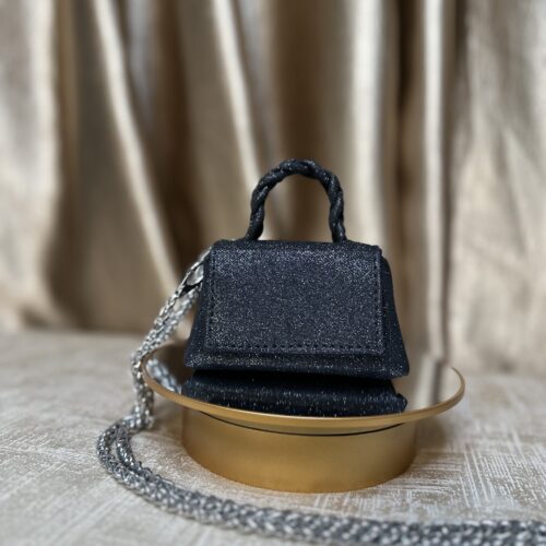 Black mini leather bag - The braids Brand