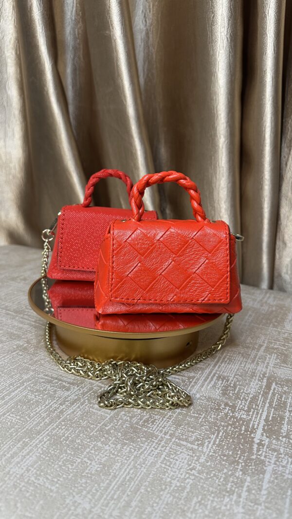red checked mini leather bag - The braids Brand