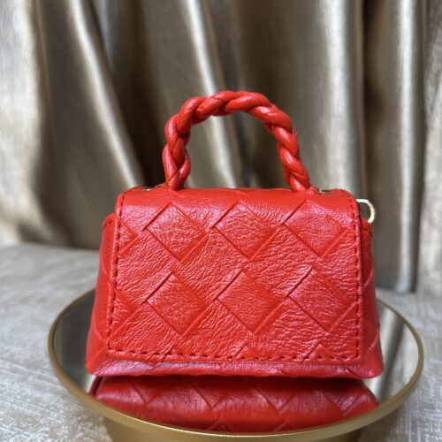 red checked mini leather bag - The braids Brand