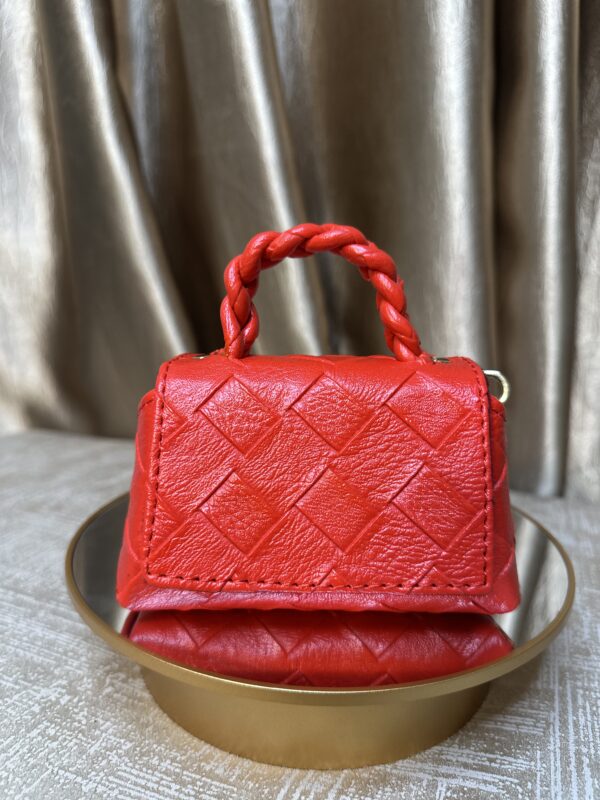 red checked mini leather bag - The braids Brand
