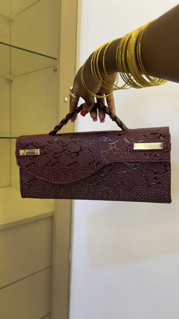 Handmade Wine leather bag - The braids Brand
