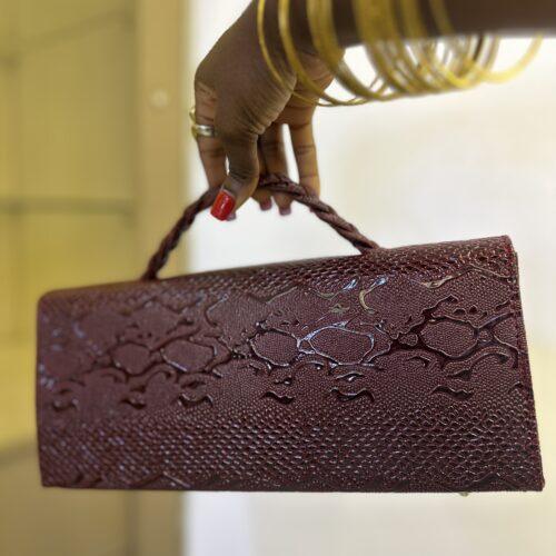 Handmade Wine leather bag - The braids Brand