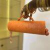 Orange Cylinder leather bag- The braids Brand