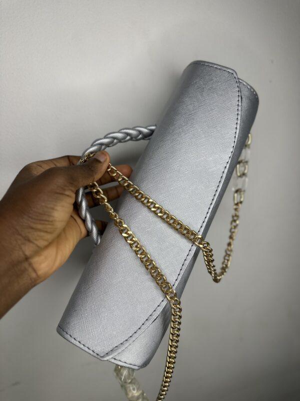 Handmade grey Cylinder leather bag - The braids Brand