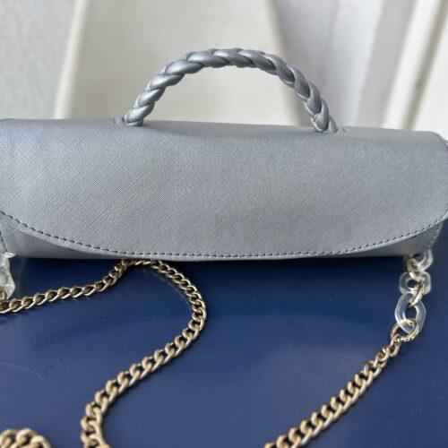 Handmade grey Cylinder leather bag - The braids Brand