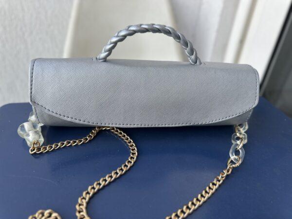 Handmade grey Cylinder leather bag - The braids Brand