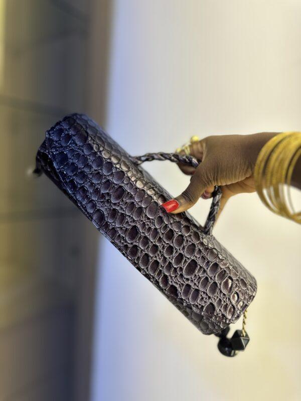 Deep Purple handmade cylinder leather bag - The braids Brand