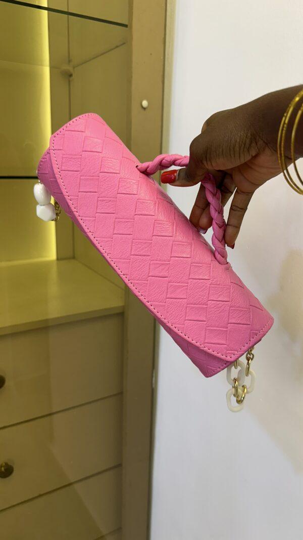 Handmade Pink Cylinder leather bag - The braids Brand