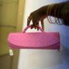 Handmade Pink Cylinder leather bag - The braids Brand