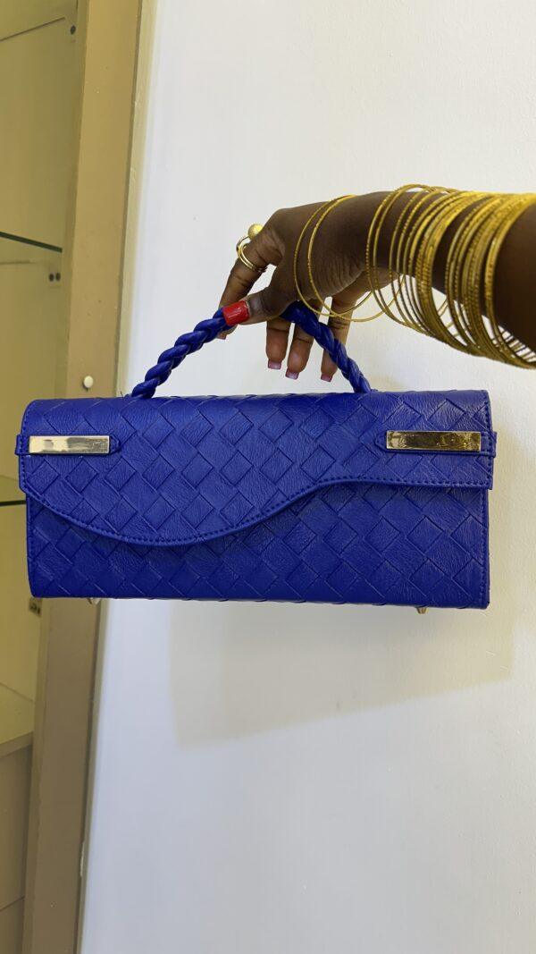 Handmade blue leather bag - The braids Brand