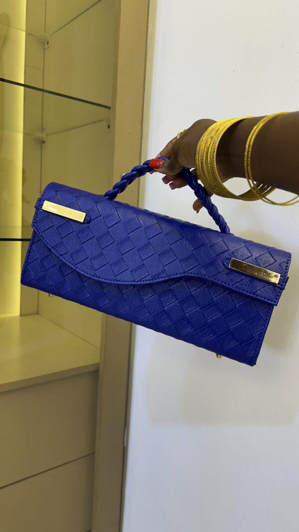 Handmade blue leather bag - The braids Brand