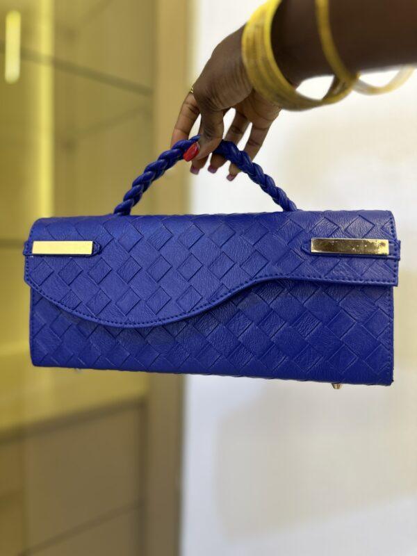 Handmade blue leather bag - The braids Brand