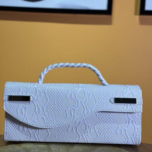 Handmade White leather bag - The braids Brand