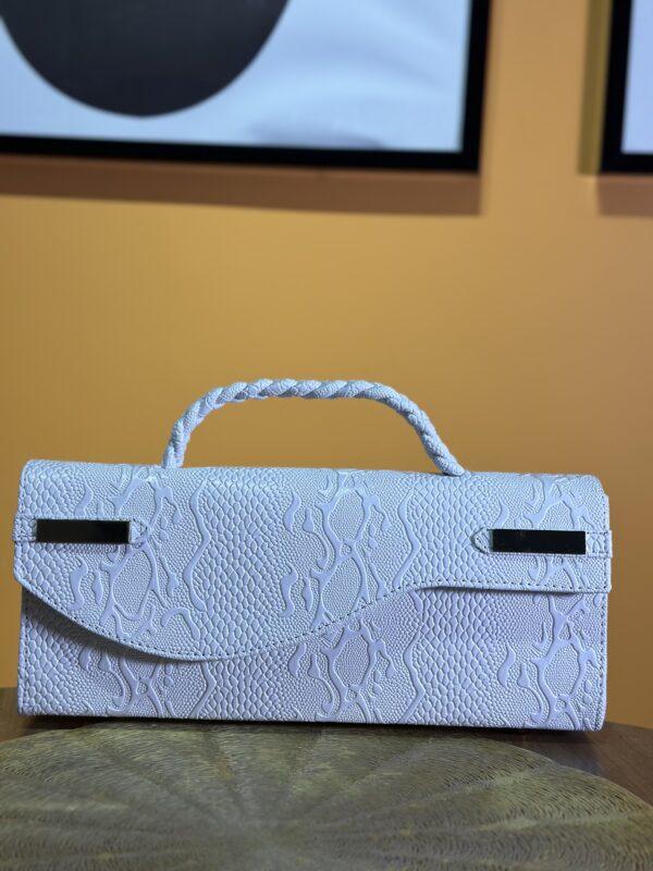 Handmade White leather bag - The braids Brand