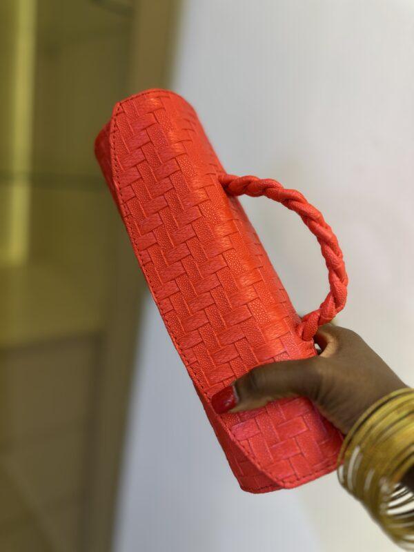 Cylinder leather bag in burnt orange - The braids Brand