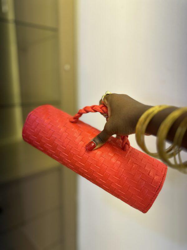 Cylinder leather bag in burnt orange - The braids Brand