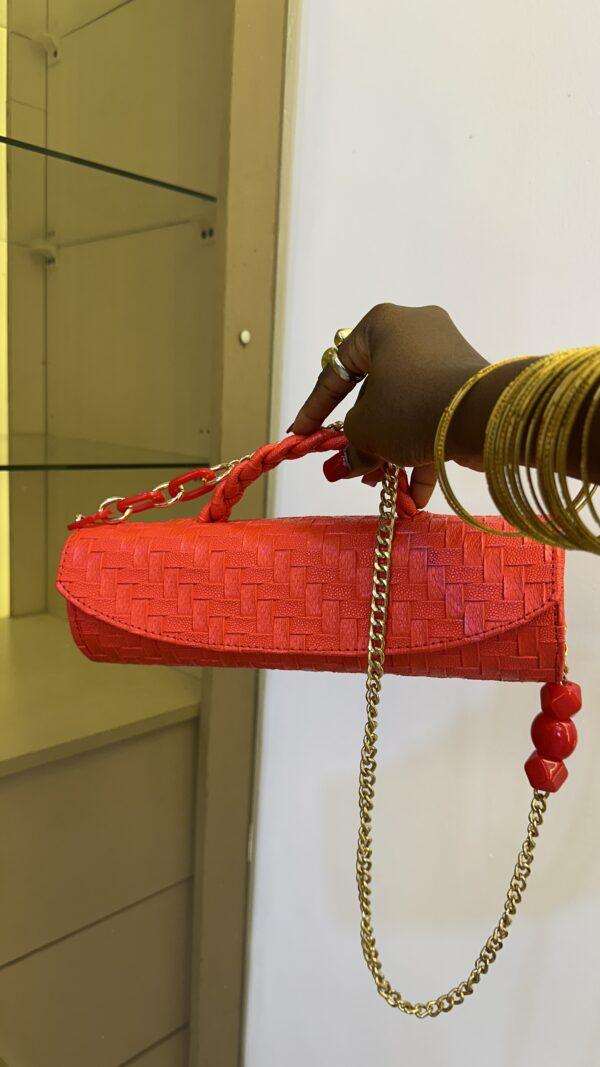 Cylinder leather bag in burnt orange - The braids Brand