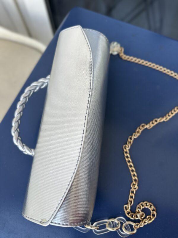 Handmade silver Cylinder leather bag - The braids Brand