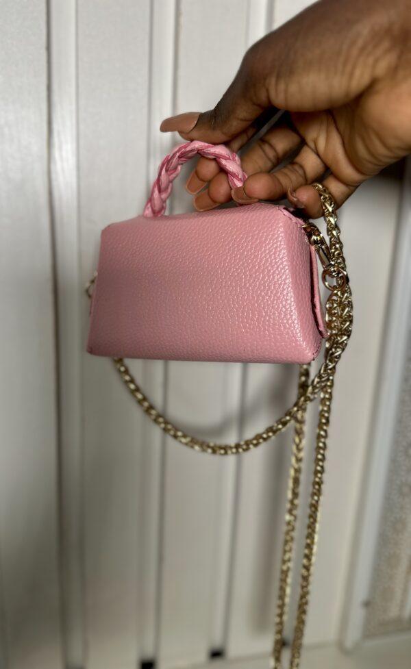 Pink mini Handmade leather bag - The braids Brand
