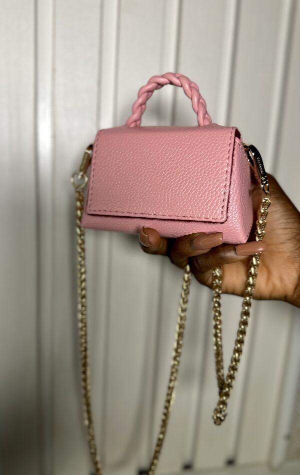 Pink mini Handmade leather bag - The braids Brand